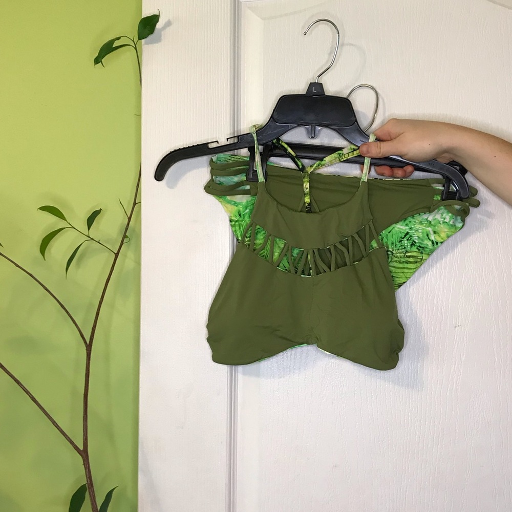 TiniBikini reversible bikini green/tropical print